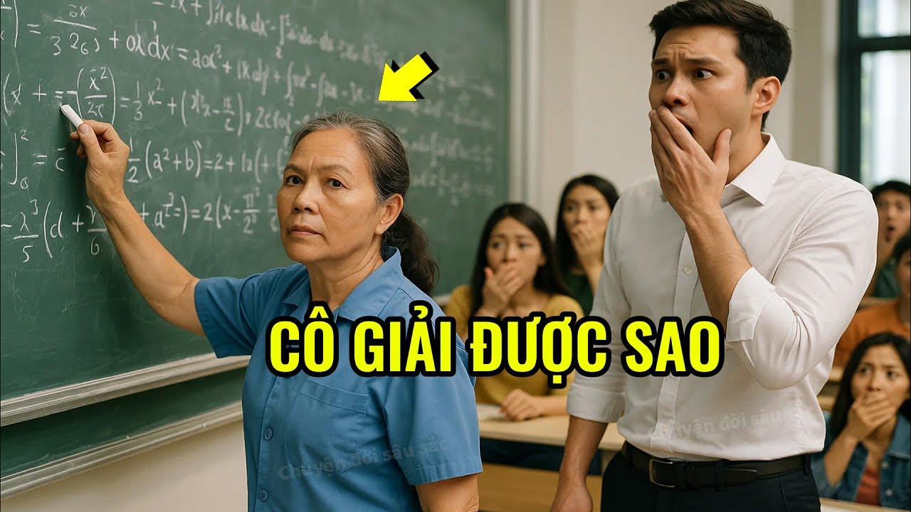 22 giáo sư bó tay, cô lao công bị coi thường giải toán 1 phút, ai cũng lặng người khi biết sự thật
