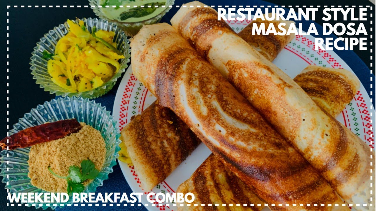 Crispy Masala Dosa with 3 instant side dishes (Aloo palya, Gun Powder