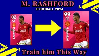 How To train M. Rashford Max level Upgrade Rating in efootball 2024 Mobile