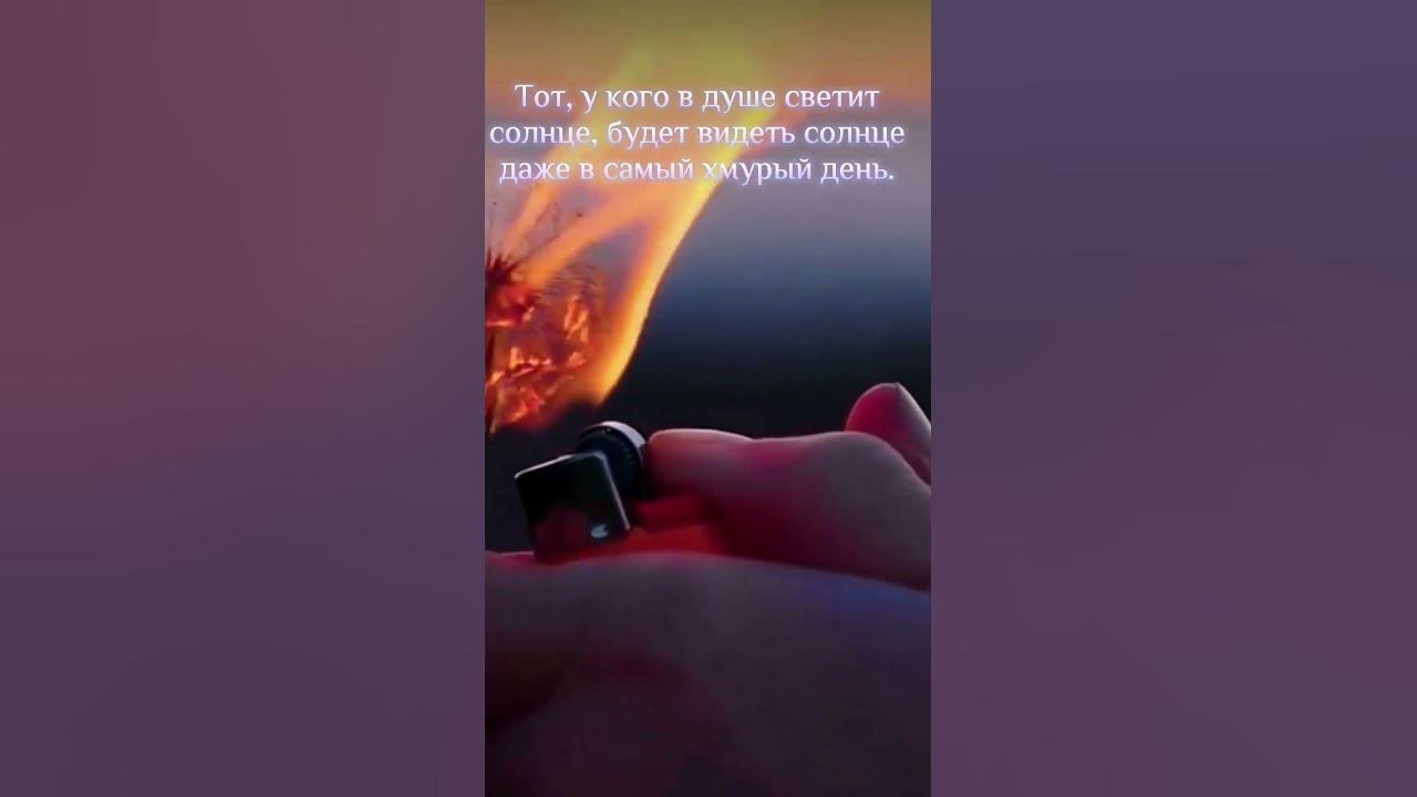 Тот у кого в душе светит солнце, будет видеть солнце даже в самый ...