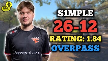 S1MPLE (26-12) RT: 1.84 | FACEIT RANKED (OVERPASS) +VOICE COMMS | CS2 POV