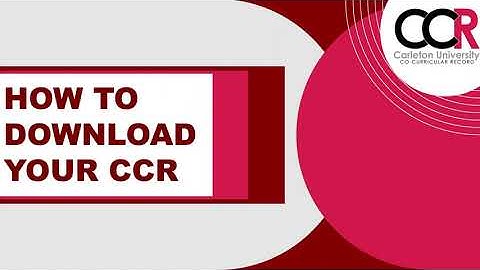 Co-Curricular Record How to Download Your CCR