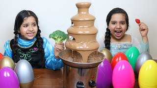 السا ضد انا تحدي نافورة الشوكلاتة  !!! Elsa vs Anna  CHOCOLATE FOUNTAIN Battle