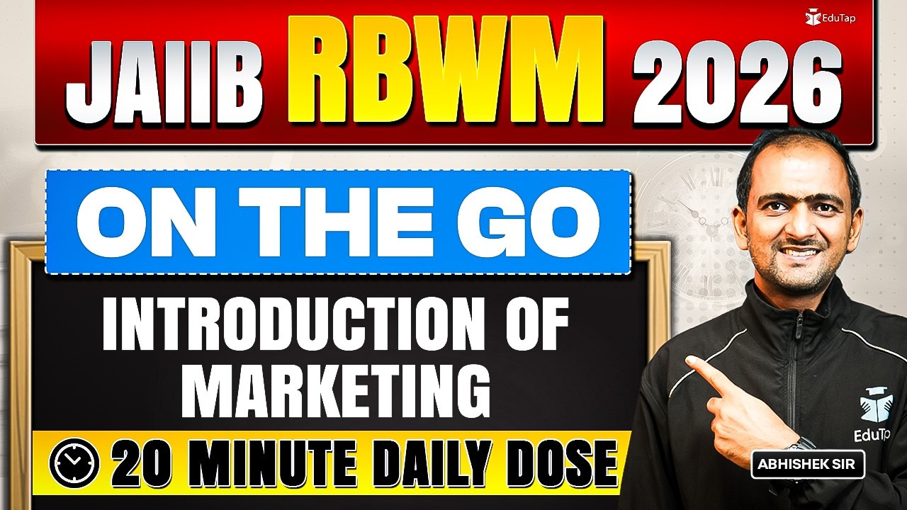 JAIIB RBWM Online Free Classes 2026 | Introduction of Marketing Concept & Question | JAIIB May 2026