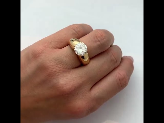 Diamond, Gold, Steel Ring, Fred, Paris.  Estate Jewelry Rings