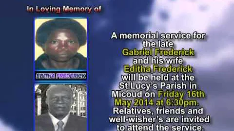 Gabriel Frederick Editha Frederick memorial