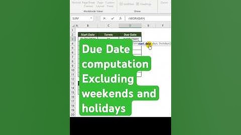How to compute Due Dates excluding weekends and holidays in Excel
