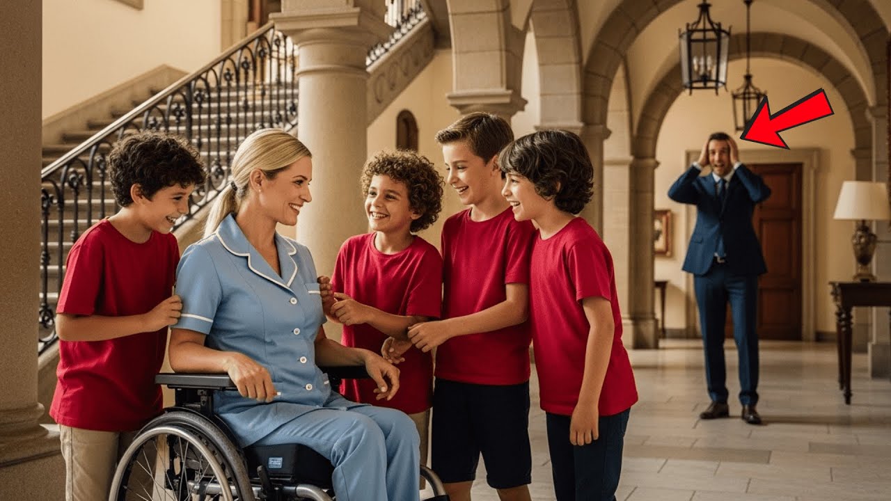 Nessuna Tata Resisteva Un Giorno Con I 4 Figli Del Milionario, Finché Una Donna In Sedia A Rotelle…