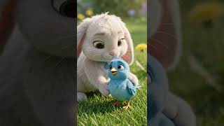 The Little Bunny Who Helped a Bird 🐰🐦❤️ #Shorts #Kids