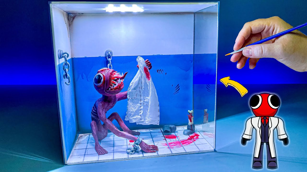 Diorama of realistic Rainbow Friends - RED In the Laboratory 