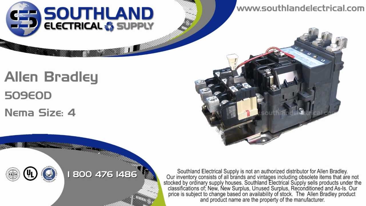 Allen Bradley 509-EOD Series A Nema Size 4 Magnetic Motor Starter