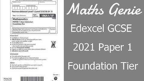 Edexcel GCSE Maths November 2021 Paper 1 Foundation Exam Paper Walkthrough