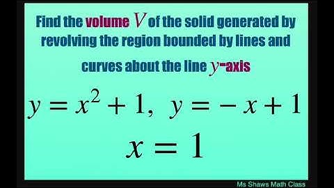 Find volume of solid generated by revolving region about y axis, y = x^2 +1, x =1, y = -x +1