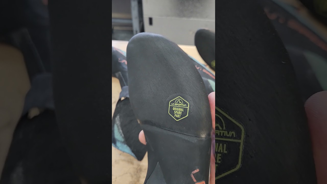 Climbing Shoe Resoling at KLMB, Original Spare Part on La Sportiva Mantra.