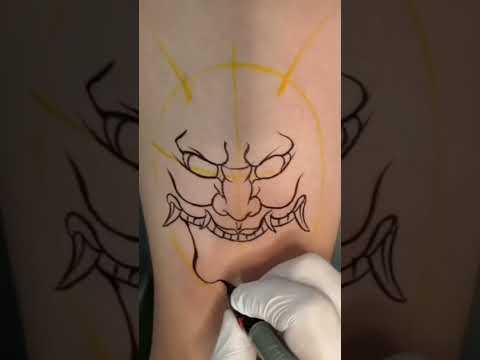 Video Cách vẽ Freehand hình xăm mặt quỷ Hanya - youtube