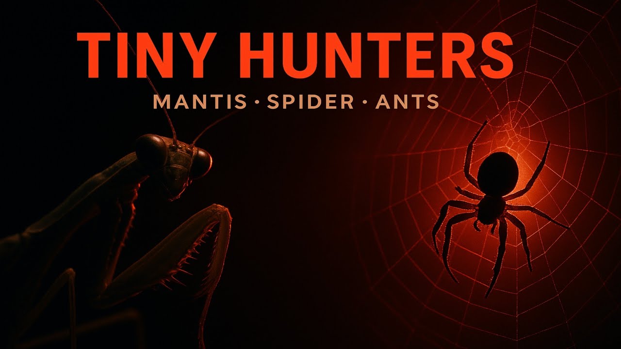 Tiny Hunters of Earth 🕷️ | Mantis, Spiders & Ant Predators in 4K.