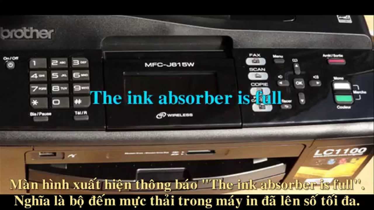 Reset Ink Absorber is Full Brother MFC-J615W - YouTube