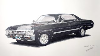 Realistic drawing Chevrolet Impala '67