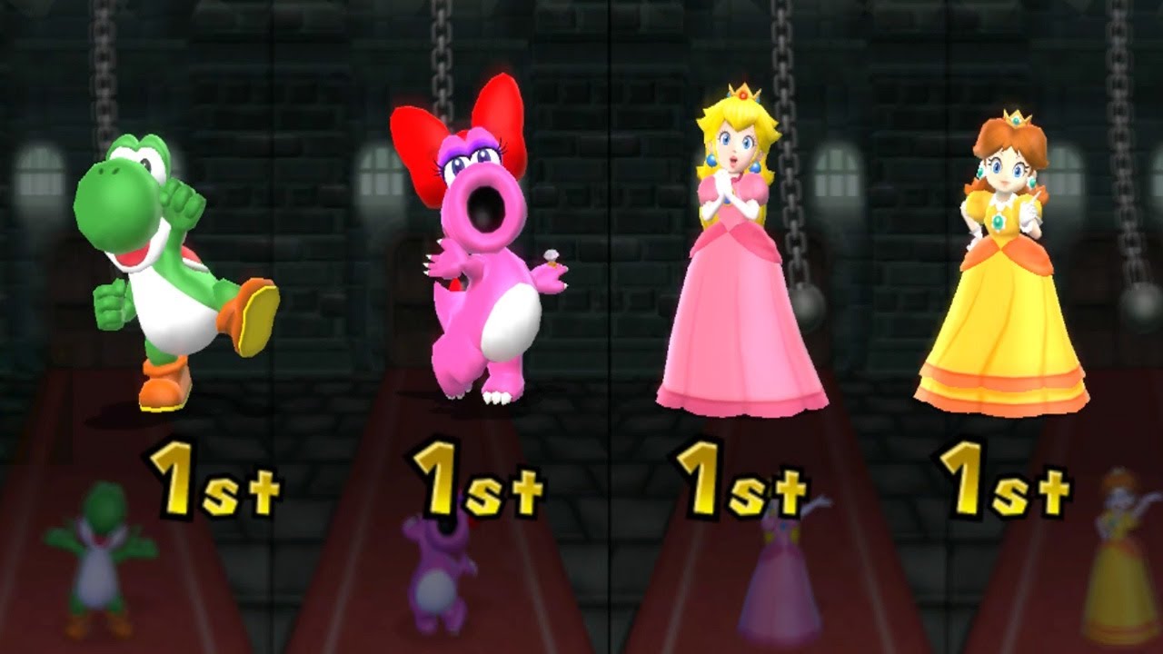 Mario Party 9 Minigames - Yoshi vs Birdo vs Peach vs Daisy