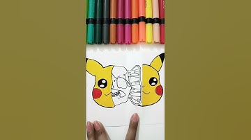Pikachu creative drawing|| paper craft #creative #satisfying #fun #art #pikachu #shorts