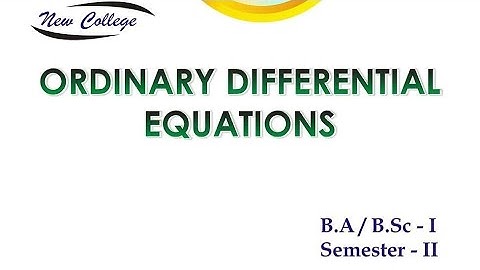 chapter  6 exercise 6.5 solution ordinary differential equations ODE 2nd semester maths solution