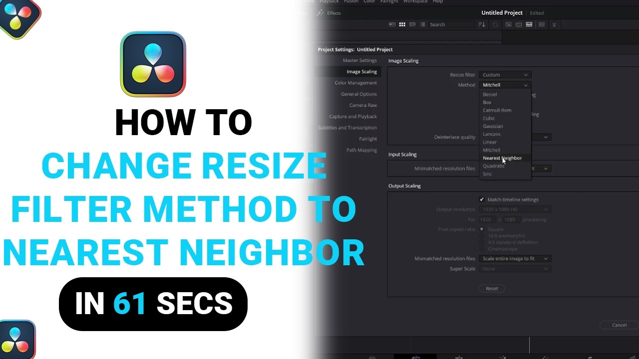How to Change Resize Filter Method To Nearest Neighbor on DaVinci ...