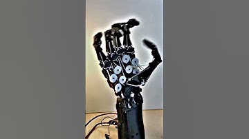 Intricate robotic hand prototype flexing fingers#robotic #hand #technology #prototype