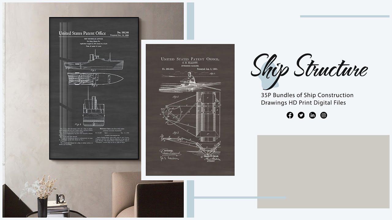 35P Bundles of Various Ship Structure Patent Print Digital Files