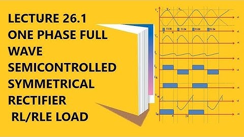 Lecture 26.1| One phase full wave semicontrolled symmetrical rectifier RL or RLE Load| waveforms |