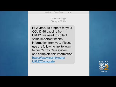 Scam Or Legit? Text Appears To Be From UPMC Asking For More Information To Get Vaccine Appointment