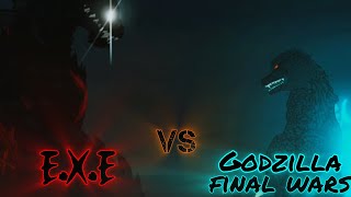 E.X.E (my oc) vs Godzilla (final wars) [dc2 | Battle | Horror]