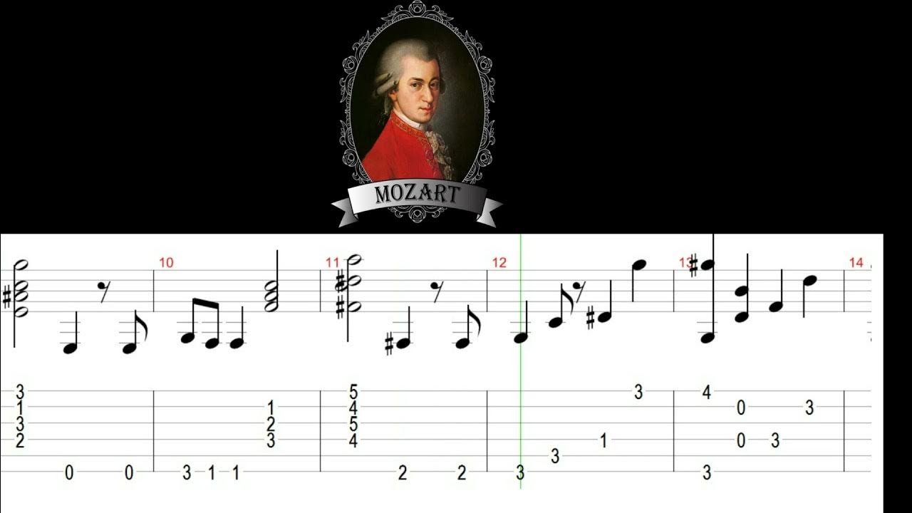 For easy guitar. W A Mozart Andante (+ Tabs) YouTube