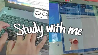 [CC] study with me; typing, my assignment, a glass of milk n some of my random things