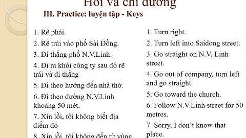 Unit 2   Giving directions (Hỏi và chỉ đường)