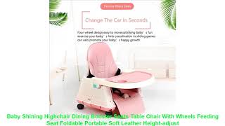 Baby Shining Highchair Dining Booster Seats Table Chair With Wheels Feeding Seat Foldable Portable screenshot 5