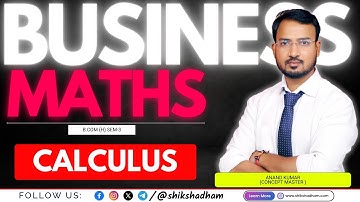 BUSINESS MATHS || B.COM(H) SEM-3 || ANAND SIR
