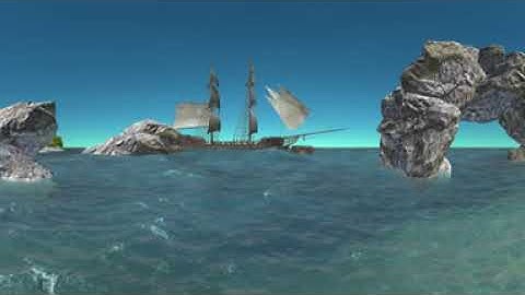 Panoramic Unity 3D scene with beach waves and water in 8K 360 at 60 fps!