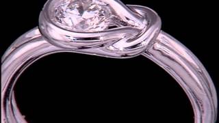 Everlon Diamond Love Knot Ring in Sterling Silver Silver Square Knot Ring