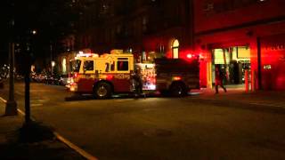 BRAND NEW FDNY KME ENGINE 59 RESPONDING FROM QUARTERS ON 133RD ST. IN HARLEM, MANHATTAN, NEW YORK.