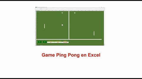Game Ping Pong en Excel
