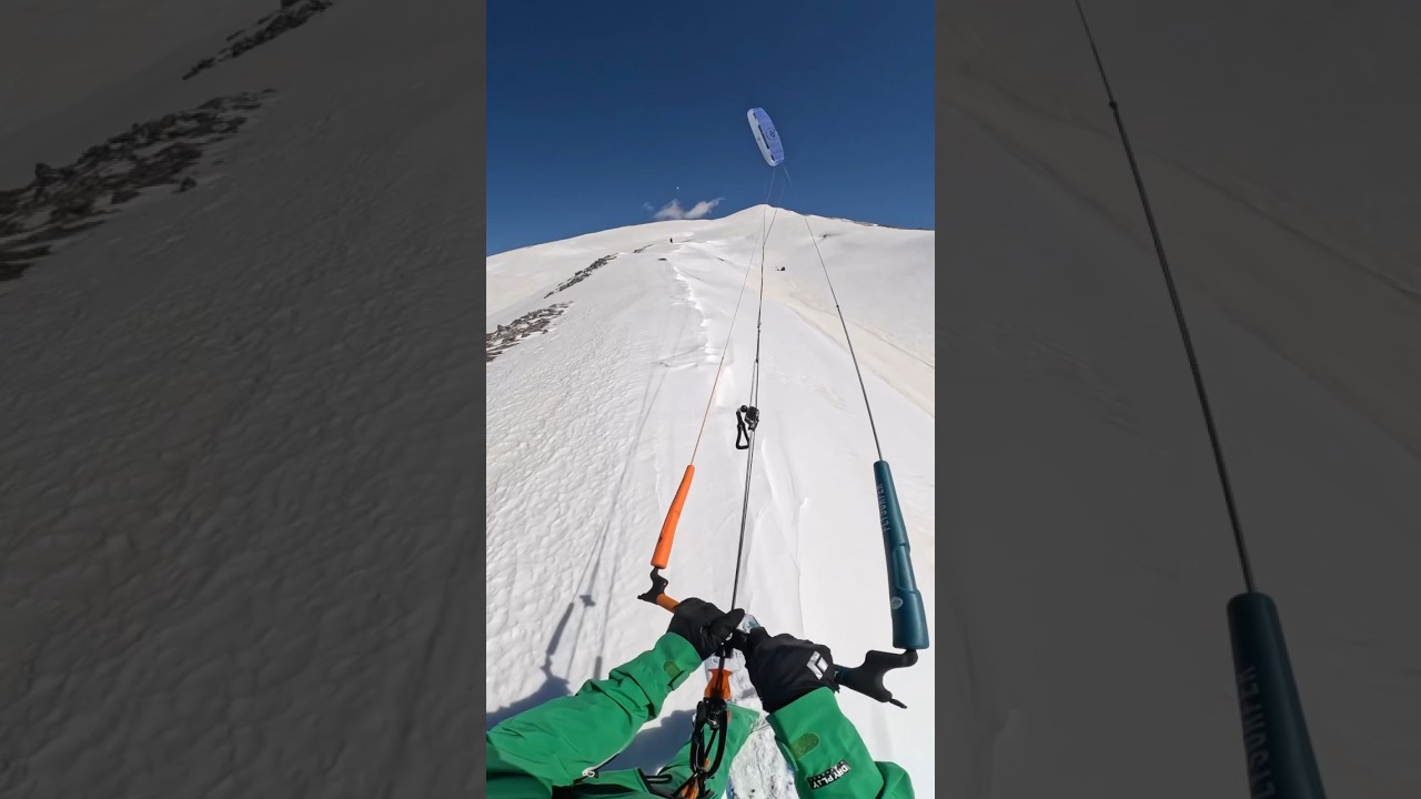 Snowkiting in wild mountains #snowboarding #kite #mountains #wildlife #nature #alps #summit