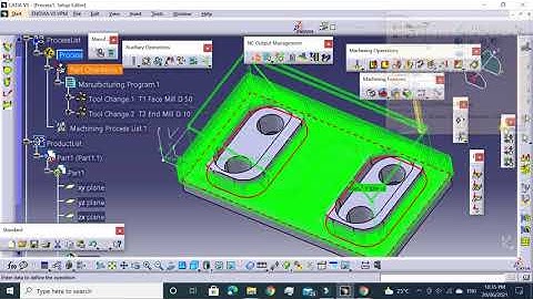 Catia Nc Programming Exercise - 57 #facing #pocketing #profilecontouring #drilling #catianc #ncprogr