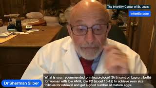 Dr Silber Oct 22 Recommendation for woman with low AMH/FC to achieve even size follicles.
