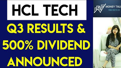 HCL TECH Q3 RESULTS | HCL TECH DIVIDEND DETAILS | HCL TECH SHARE LATEST NEWS TODAY | HCL TECH STOCK