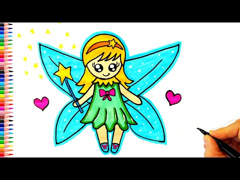 Sevimli Peri Kızı Çizimi 🌟✨ Melek Nasıl Çizilir? - Peri Çizimi - How To Draw an Angel