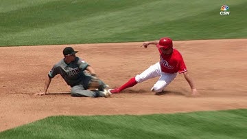 ARI@PHI: Bourjos uses his speed to steal second base