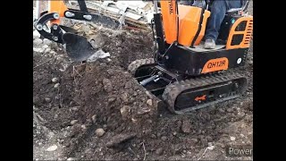 chinese excavator - backfilling 1st job.