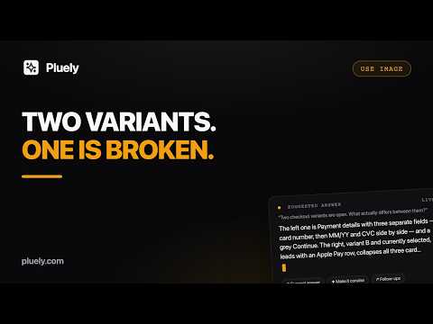 Screenshot Two Checkout Variants: Undetectable AI Finds What Actually Differs in QA (Pluely)