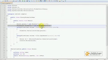 C# BinaryFormatter Serialization & Deserialization Demo