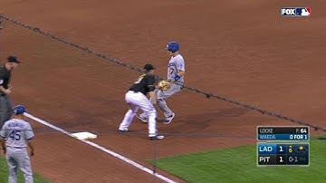 LAD@PIT: Kratz catches Ellis too far off second base